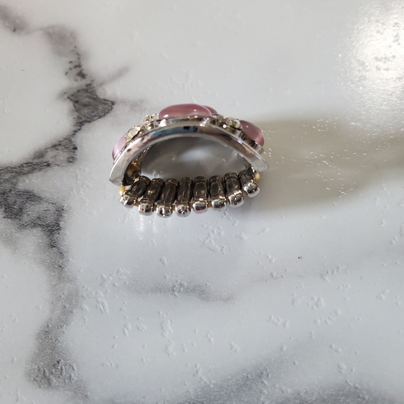 Silver Tone Stretch Ring with Pink Stones 💥3 for $24💥 - Picture 14 of 14